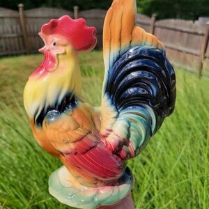 Royal Copley Ceramic Rooster ~ Vintage ~ Farmhouse ~ Colorful!